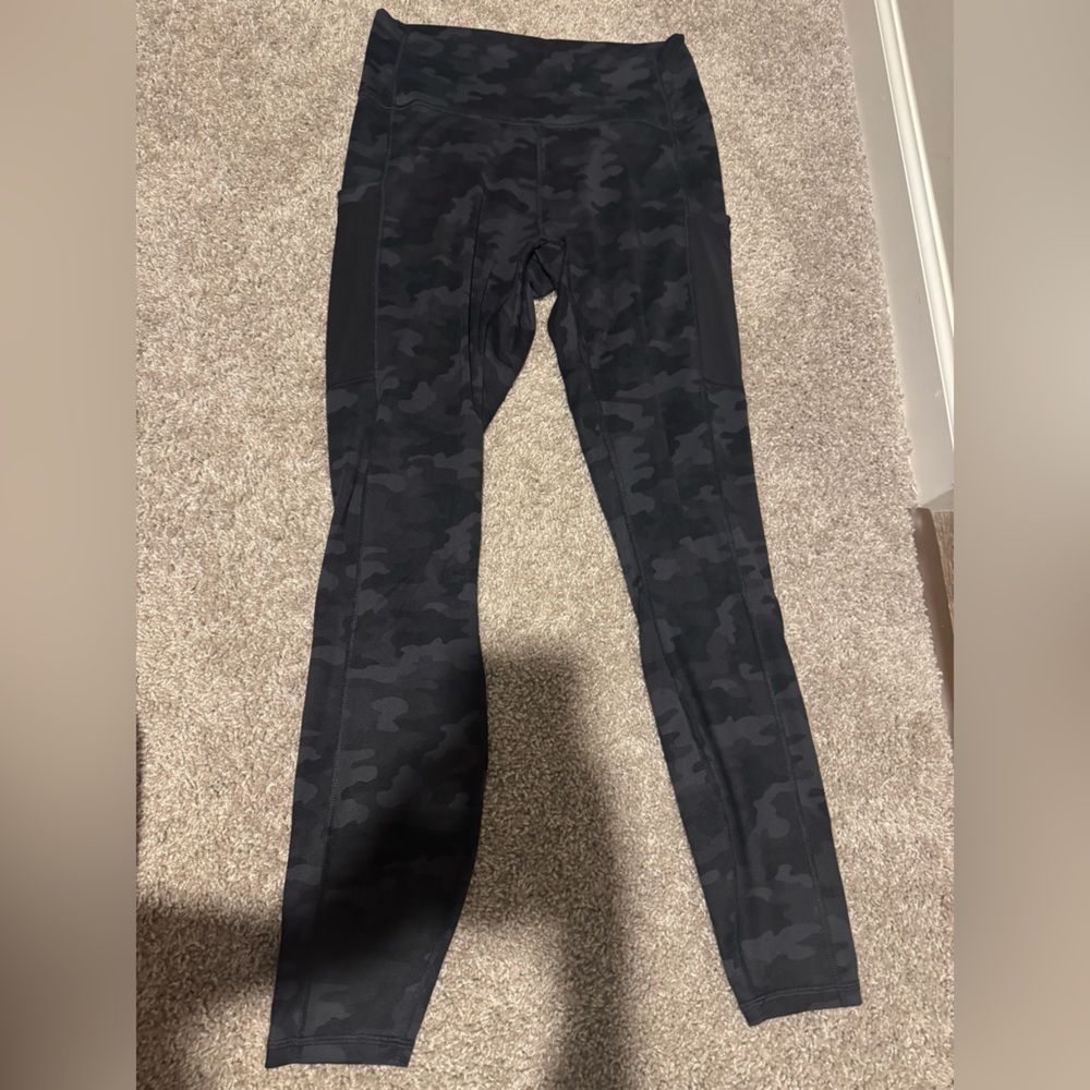 Fabletics Black Camo PowerHold Leggings